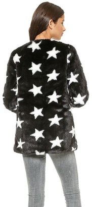 re:named Star Faux Fur Coat