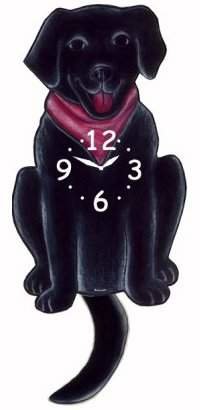 Breed Dog Pendulum Clocks - Black Labrador