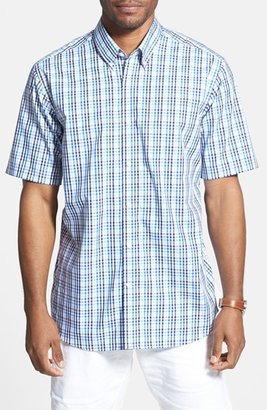 Cutter & Buck 'Cameron' Classic Fit Short Sleeve Check Poplin Sport Shirt (Big & Tall)