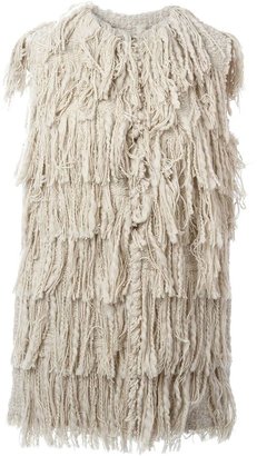 Lanvin fringed knit cardi-coat