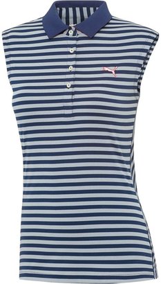 Puma Stripe Sleeveless Golf Polo Shirt