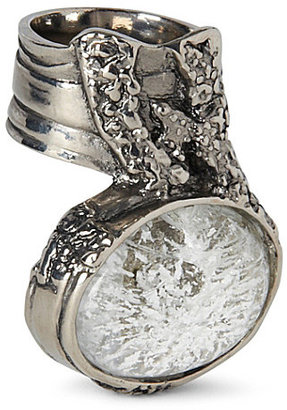 Yves Saint Laurent 2263 YVES SAINT LAURENT Art silver-plated oval ring