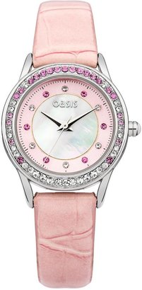Oasis Mop Dial and Pink Croc-Effect Ladies Watch