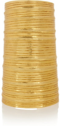 Herve Van Der Straeten Textured gold-plated cuff