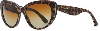 D&G 1024 D&G Leopard-Print Polarized Sunglasses