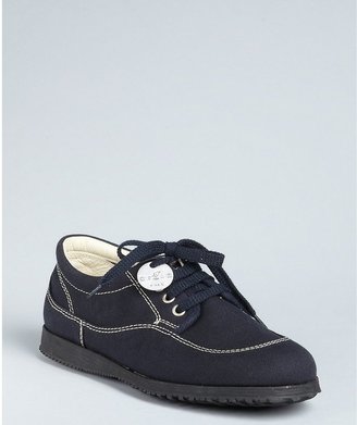 Hogan Navy Canvas Lace Up Sneakers