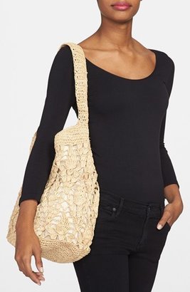 Mar y Sol Crochet Raffia Shoulder Bag