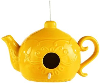 Ceramic Teapot Birdhouse - Yellow
