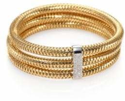 Roberto Coin Primavera Diamond & 18K Yellow Gold Multi-Row Woven Bracelet