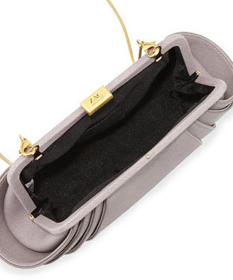 Zac Posen Angled Saffiano Leather Clutch Bag, Thistle