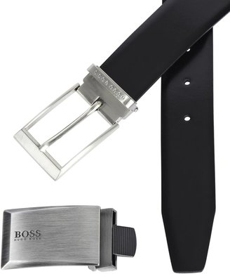 HUGO BOSS Black leather belt gift set