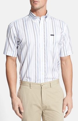 Façonnable Stripe Classique Fit Short Sleeve Sport Shirt