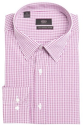 Alara white and red gingham check cotton point collar dress shirt