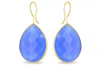 Ice 41 Carat Blue Onyx 22K Yellow Gold Plated Sterling Silver