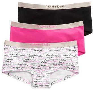 Calvin Klein Girls' 3-Pack Boy Shorts