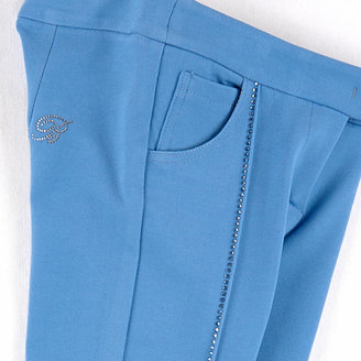 Miss Blumarine Blue milano jersey trousers with rhinestones