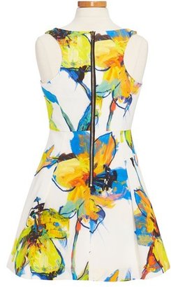 Milly Minis 'Pop Art' Floral Print Party Dress (Big Girls)