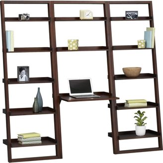 Sloane Java Leaning Desk with Two 25.5" Bookcases