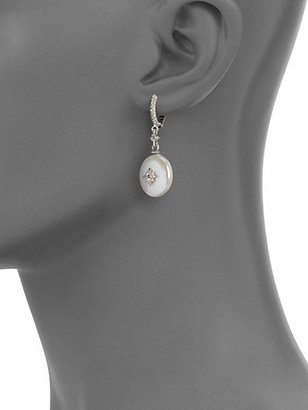 Judith Ripka Aspen White Coin Pearl, White Sapphire & Sterling Silver Drop Earrings