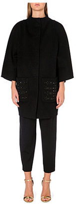 Emilio Pucci Embellished-pocket wool and angora-blend coat