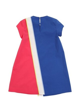 Fendi Color Block Cotton Poplin Dress