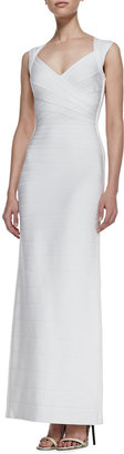 Herve Leger Sweetheart-Neck Bandage Long Gown