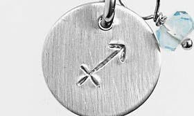 Nashelle Semiprecious Birthstone Sterling Silver Zodiac Mini Disc Necklace
