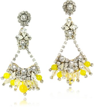 Rada' Radà Yellow Crystals Drop Earrings