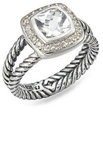 David Yurman Petite Albion Ring with White Topaz and Diamonds