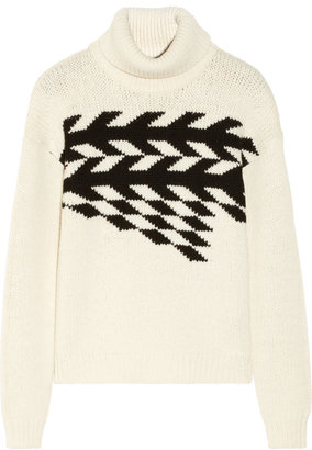 Tibi Patterned wool turtleneck sweater