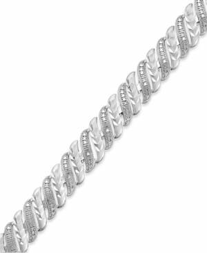 Macy's Diamond Accent Swirl Bracelet in Sterling Silver-Plated Bronze or 18k Gold over Sterling Silver-Plated Bronze