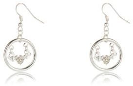 River Island Girls silver tone hoop wing earrings