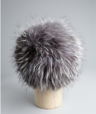 Surell Silver Fox Fur Bubble Hat