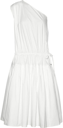 Chloé One-shoulder cotton-poplin dress