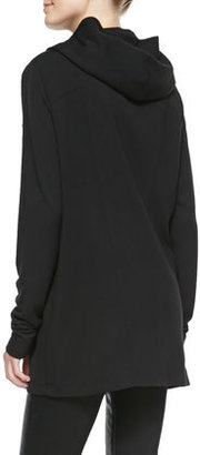 Helmut Lang Villous Oversize Hooded Knit Cardigan, Black