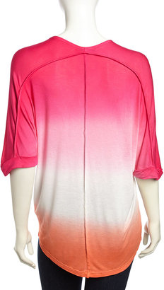 Young Fabulous & Broke Aleen Ombre Exposed Seam Top, Fuchsia Ombre