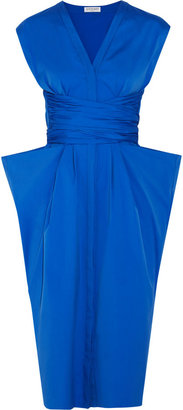 Vionnet Pleated stretch cotton-blend poplin dress