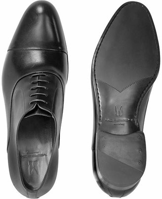 Moreschi Dublin Black Leather Cap-Toe Oxford Shoes