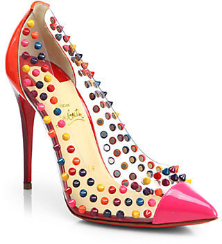 Christian Louboutin Studded Patent Leather Pumps