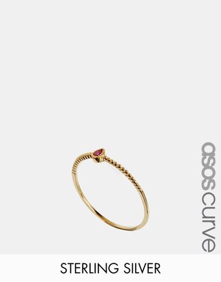 ASOS CURVE Gold Plated Sterling Silver January Birthstone Ring