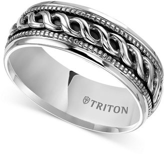 Triton Men's Sterling Silver Ring, 8mm Twisted Wedding Band