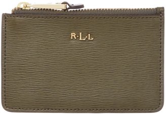 Lauren Ralph Lauren Green mini coin card flapover purse
