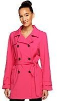Isaac Mizrahi Live! Water Resistant Double Breasted Trench Coat