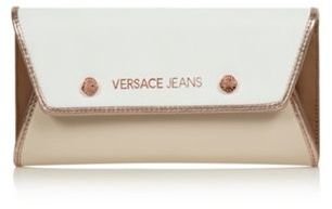 Versace Jeans Gold piped envelope clutch bag