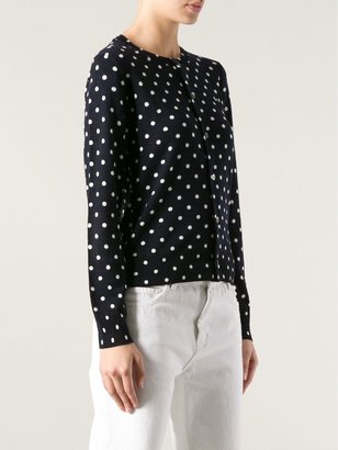 Comme des Garcons Embroidered Heart Polka Dot Cardigan