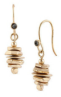 Kenneth Cole Goldtone & Hematite Stacked Geometric Bead Drop Earrings
