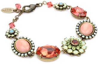 Liz Palacios Crystales Opalos" Multi-Flower Crystal and Cabochon Chain Bracelet, 8"