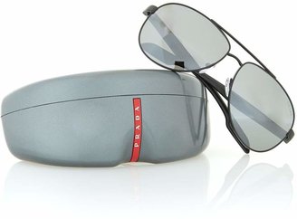 Prada Linea Rossa Mens Shiny Black Aviator Sunglasses