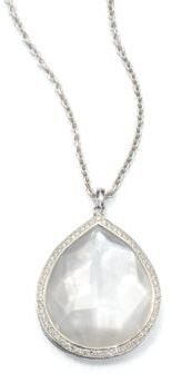 Ippolita Stella Mother-Of-Pearl, Clear Quartz, Diamond & Sterling Silver Large Teardrop Doublet Pendant Necklace