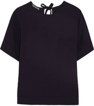 Rochas Open-back stretch-crepe top
